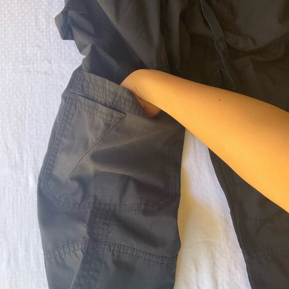 Green Town Women’s Cargo Khaki Pants size XS, Black, 29” Inseam Adjustable Waist - Picture 8 of 10